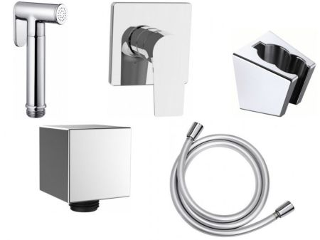 Набор смесителя с гигиеническим душем Aquanet Static 1.03 (с внутренней частью), артикул 00257146