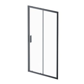 W90G-110-1-195BT Gem Solo Дверь душевая 110х195, стекло прозрачное, профиль черный матовый