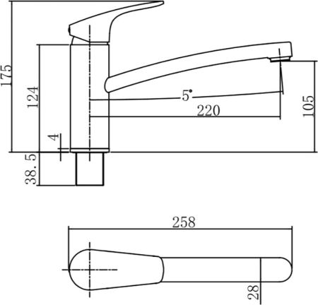 Смеситель для кухни Aquanet Static AF330-40C, артикул AF330-40C