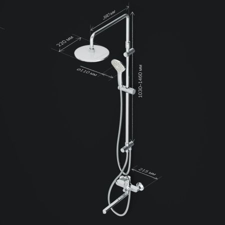 F40885A94 Набор X-Joy: душевая система, смеситель для ванны/душа излив 300 мм, хром, шт., артикул F40885A94
