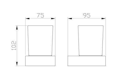 Стакан для зубных щеток с держателем WONZON & WOGHAND LOTTE, Темный графит (WW-8321-BGM), артикул WW-8321-BGM
