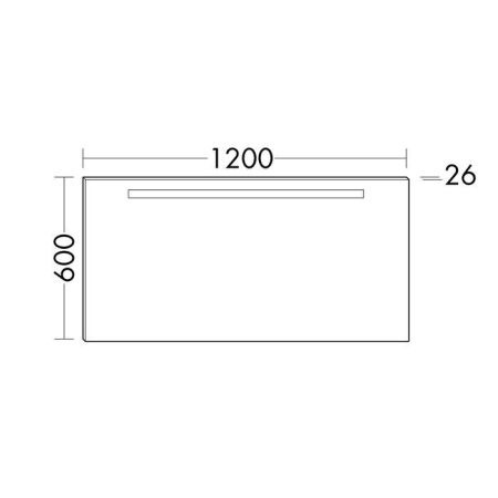 Burgbad  Зеркало Eqio  с подсветкой 1200х600х26 мм ,корпус хром