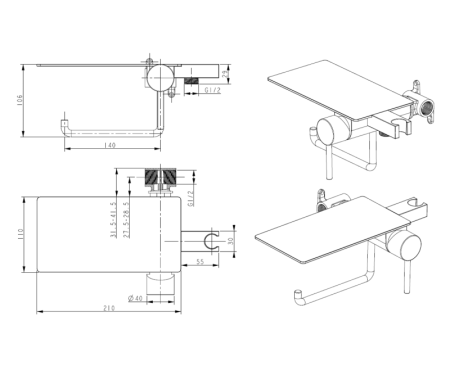 Гигиенический душ со смесителем Bronze de Luxe SCANDI 708BR, бронза, артикул 708BR