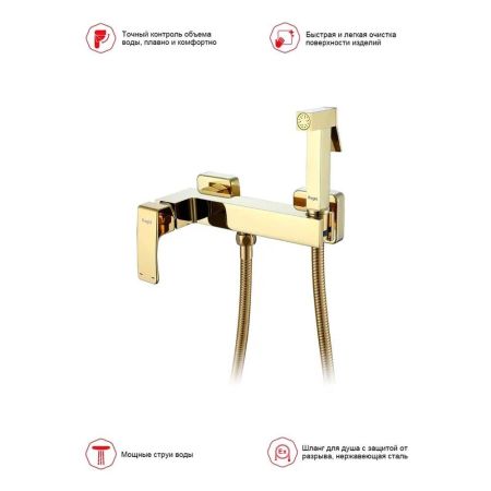 Гигиенический душ со смесителем Raglo R01.51.23, золото