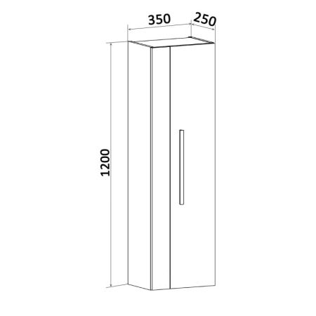 Шкаф пенал Runo Вудлайн 35 4620750028930 Белый Дуб скандинавский, артикул 4620750028930