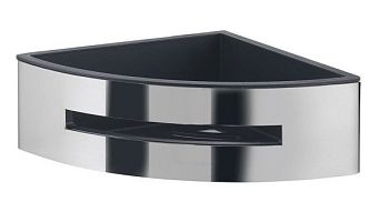 Gedy, решётка угловая 1-уровневая c ABS вкладышем (19,8х19,8хh7,2), цвет хром - черный пластик