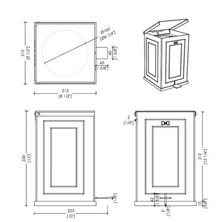 DEVON Cube Ведро мусорное с педалью, цвет хром, артикул CUBE305CR