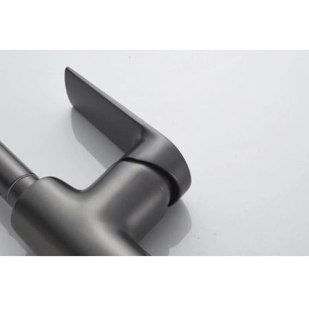 Смеситель для кухни Knotlor KN-61/GM, вороненая сталь, артикул KN-61/GM