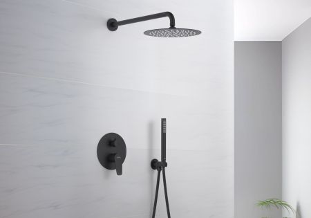 Set 3 в 1 душевой комплект AQUATEK, матовый черный AQ1172MB БЕТТА, артикул AQ1172MB
