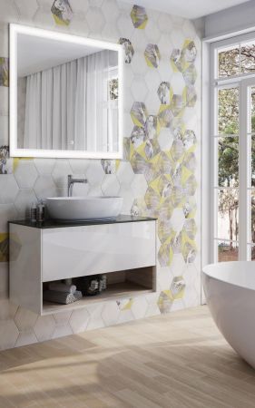 Тумба PLAZA Modern подвесная 100 белый 1 ящик + полка