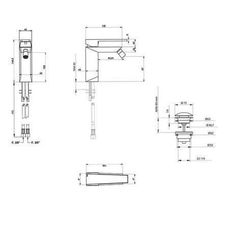 Bongio Stelth Смеситель для биде, цвет золото, артикул 01522OR00