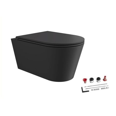 Унитаз, Alice, Hide, безободковый (с открытым смывным краем), тип установки-подвесной, ширина, мм-370, глубина, мм-570, высота, мм-345, форма чаши-овальная, выпуск-горизонтальный, материал-керамика, сиденье и крышка с микролифтом-в комплекте, вид грязеотт, артикул 31170108SET