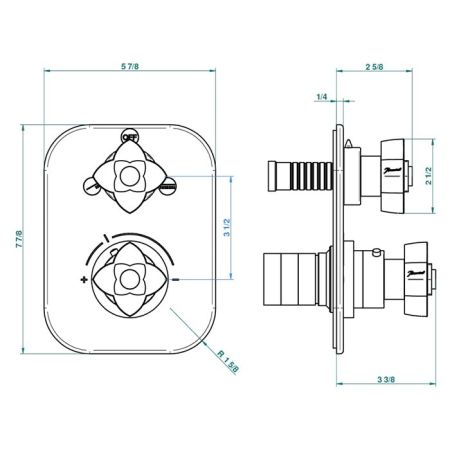 THG Встраиваемая часть термостатического смесителя, с переключателем на 2 положения, артикул G00-A00-5500AE