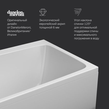 W84A-170-075W-A Func Ванна акриловая 170х75, шт, артикул W84A-170-075W-A