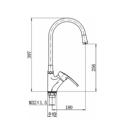 Смеситель для кухни с гибким изливом FASHUN A4466+A7253, хром/синий