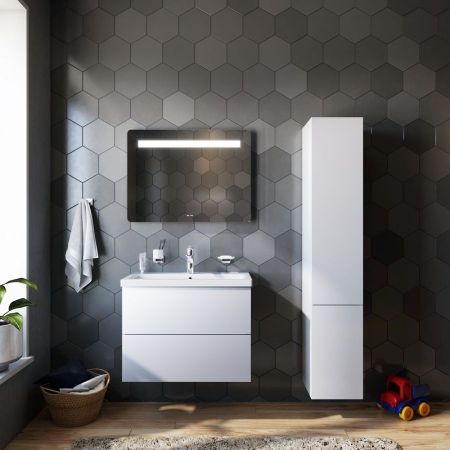 M90CHR0306WG GEM, шкаф-колонна, подвесной, правый, 30 см, двери, push-to-open, цвет: белый, глянец, артикул M90CHR0306WG