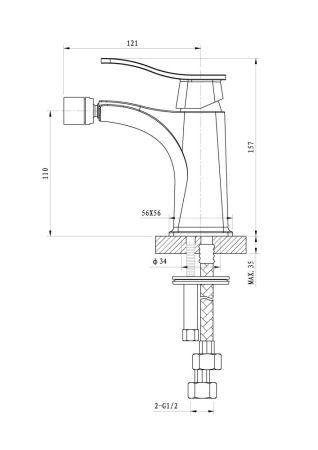Смеситель для биде WONZON & WOGHAND NAVIA, Хром (WW-185001-CR)