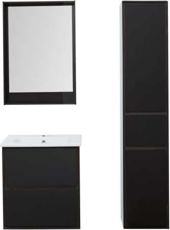 Тумба под раковину Aquanet Милан 60 черный глянец, артикул 00269306