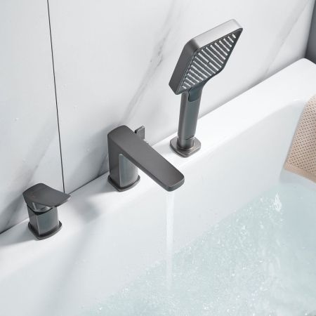 Смеситель на борт ванны Shevanik S9912T, оружейная сталь