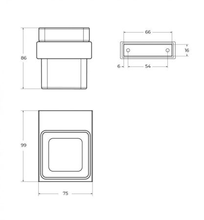 SLIDER-TUMS-GM Стакан подвесной, стекло, исполнение оружейная сталь, артикул SLIDER-TUMS-GM