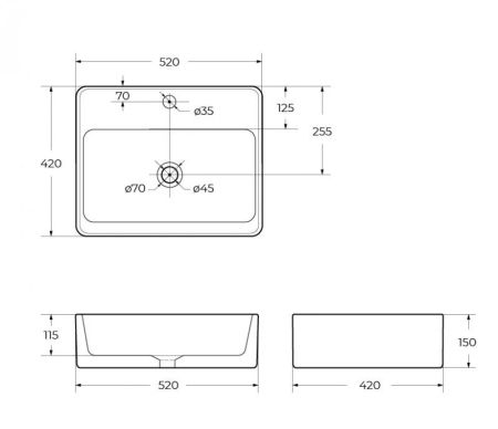 Раковина накладная BELBAGNO BB1367, артикул CZR-SAT7-Bi