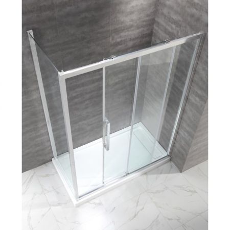 Душевой уголок Cezares Lux Soft AH-1 130x200 профиль Хром стекло прозрачное, артикул LUX-SOFT-W-AH-1-130/100-C-Cr-IV