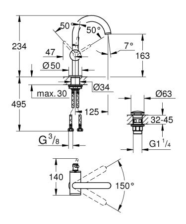 Смеситель GROHE Atrio New однорычажный для раковины на 1 отверстие, хром (32043003) Смеситель GROHE Atrio New однорычажный для раковины на 1 отверстие, хром (32043003)