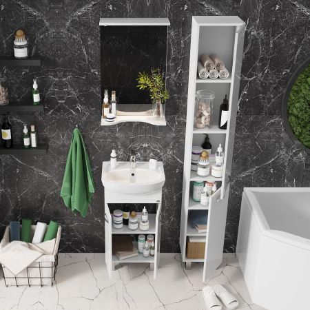 Зеркало Onika Коралл 45 белое, с подсветкой, артикул 204501