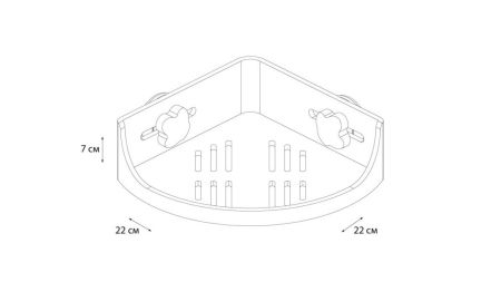 Полочка угловая одноэтажная Grampus Element, GR-3310, белая, артикул GR-3310