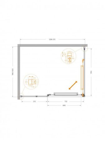 LUX-AH-FS-11-100/90-C-CR Душевой уголок, артикул LUX-AH-FS-11-100/90-C-CR