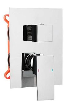 AQG Bold, встраиваемый в стену однорычажный смеситель для душа на 3 выхода, с дивертером, цвет хром