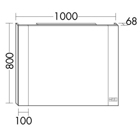 BURGBAD RL40 Зеркало 1000х068х800 мм.,подсветка, Smart-Home-System, 2 розетки, артикул SIJU100