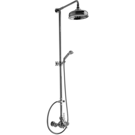 CISAL Arcana Americа Душевой комплект: термостатический смеситель, стойка с верхним душем, лейка+шланг, цвет хром, артикул AA00407021