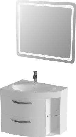 Тумба для ванной без раковины De Aqua Трио Люкс 80 New L белая Grass, артикул 201706