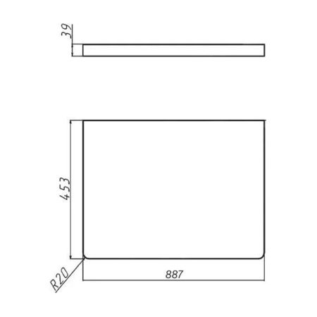Столешница Velvex Klaufs 90 без отверстий, Invisible Line, артикул st.KLA.90 дуб французский