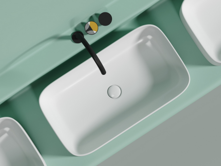 Умывальник чаша накладная прямоугольная (цвет Белый Матовый) Элемент (Element) 705x380x150мм, артикул CN6054MW