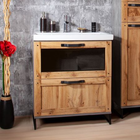 Тумба под раковину Бриклаер Лофт 70 Метрополитен грей, артикул 4627125413407