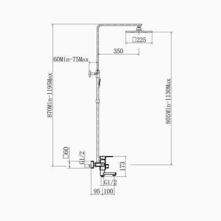 Душевая система FASHUN A2420, хром