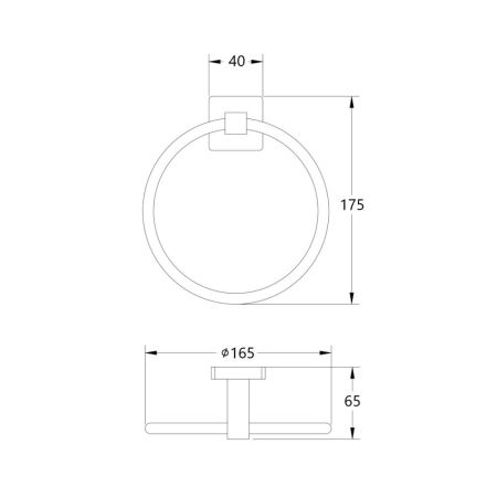 Кольцо для полотенец Maretti Umbria Black UMB53K37, черный, артикул UMB53K37
