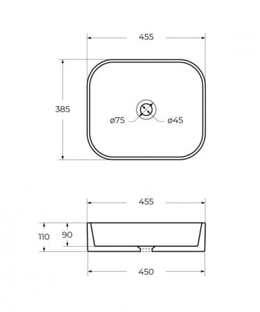 Раковина накладная керамическая CZR-6450, артикул CZR-6450