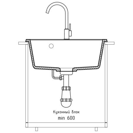 Кухонная мойка GranFest QUADRO 561, кашемир, артикул Q-561 кашемир