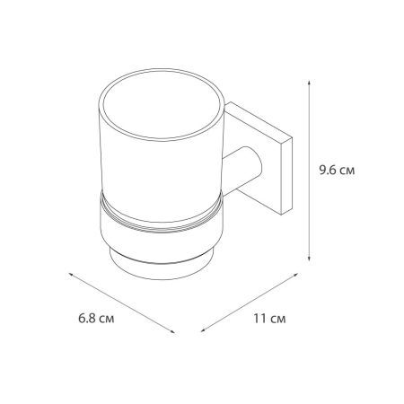 Стакан для ванной комнаты FIXSEN LUX CHROME FX-15006, хром, артикул FX-15006