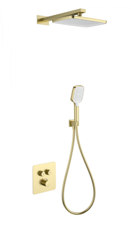 Душевая система с термостатом встраиваемая WONZON & WOGHAND, Брашированное золото (WW-B4003-BG), артикул WW-B4003-BG