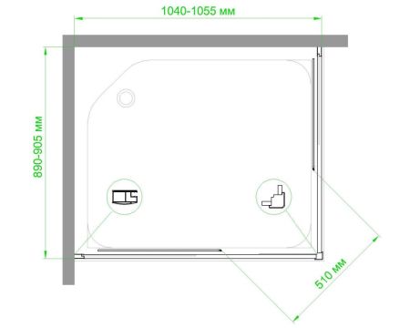 Душевой уголок Royal Bath RB HPD-C 105х90х200 (матовое), артикул RB9105HPD-C