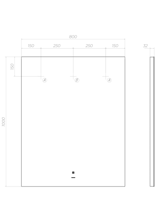 Зеркало VIGO Quadro z.QUA.80.Classic, 80 см, артикул z.QUA.80.Classic