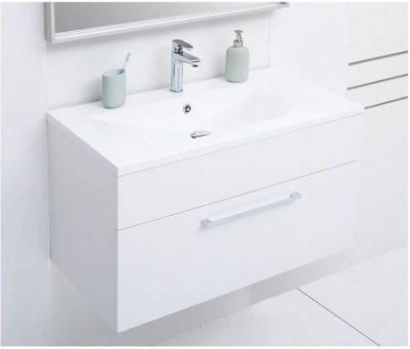 Тумба с раковиной De Aqua Кубика 90 белый, артикул 00212686