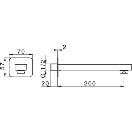 CISAL Cherie Настенный излив 200мм, цвет хром