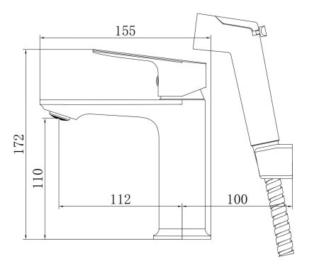 Смеситель Shore Blackс гигиен. душем, с акс., артикул: SHR27HB, артикул SHR27HB