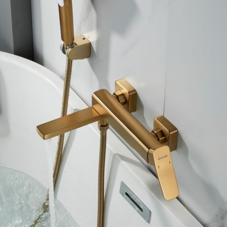 Смеситель для ванны Shevanik S9952G, золотой сатин