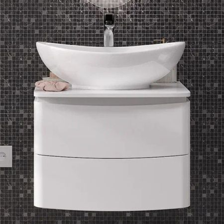 Тумба с раковиной подвесная Velvex Luna tp.LUN.60.2Y, 60 см, артикул tp-LUN-60-2Y-com